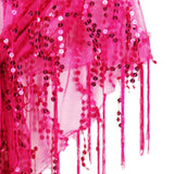 Maxbell Women Shawl Wrap Ladies Soft Sequin Bridal Shawl for Evening Festival Summer Rose Red