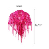 Maxbell Women Shawl Wrap Ladies Soft Sequin Bridal Shawl for Evening Festival Summer Rose Red