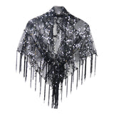 Maxbell Women Shawl Wrap Ladies Soft Sequin Bridal Shawl for Evening Festival Summer Black