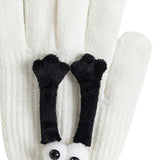 Maxbell Hand in Hand Gloves Soft Cartoon Lovely Gloves 3D Thermal Full Finger Gloves White