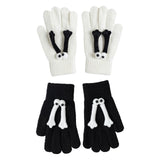 Maxbell Hand in Hand Gloves Soft Cartoon Lovely Gloves 3D Thermal Full Finger Gloves White