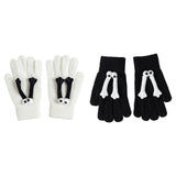 Maxbell Hand in Hand Gloves Soft Cartoon Lovely Gloves 3D Thermal Full Finger Gloves White