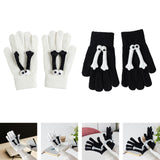 Maxbell Hand in Hand Gloves Soft Cartoon Lovely Gloves 3D Thermal Full Finger Gloves White