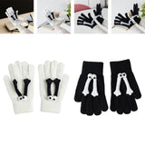 Maxbell Hand in Hand Gloves Soft Cartoon Lovely Gloves 3D Thermal Full Finger Gloves White