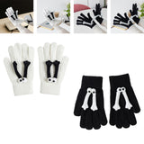 Maxbell Hand in Hand Gloves Soft Cartoon Lovely Gloves 3D Thermal Full Finger Gloves White