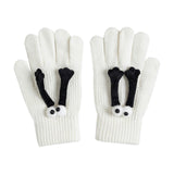 Maxbell Hand in Hand Gloves Soft Cartoon Lovely Gloves 3D Thermal Full Finger Gloves White