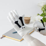 Maxbell Hand in Hand Gloves Soft Cartoon Lovely Gloves 3D Thermal Full Finger Gloves White