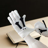 Maxbell Hand in Hand Gloves Soft Cartoon Lovely Gloves 3D Thermal Full Finger Gloves White
