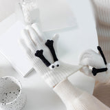 Maxbell Hand in Hand Gloves Soft Cartoon Lovely Gloves 3D Thermal Full Finger Gloves White