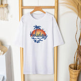 Maxbell Women T Shirt Printed Soft Loose Fit Basic Tee for Commuting Shopping Travel XXL