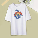 Maxbell Women T Shirt Printed Soft Loose Fit Basic Tee for Commuting Shopping Travel XXL