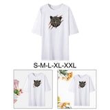 Maxbell Women's Short Sleeve T Shirt Sportswear Animal Print Off Shoulder Tee Shirts