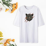 Maxbell Women's Short Sleeve T Shirt Sportswear Animal Print Off Shoulder Tee Shirts