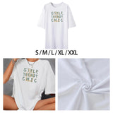 Maxbell Women's T Shirt Short Sleeve Classic Letter Print Casual Wear Trendy Clothes