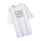 Maxbell Women's T Shirt Short Sleeve Classic Letter Print Casual Wear Trendy Clothes