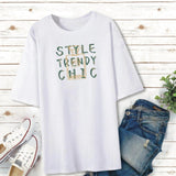 Maxbell Women's T Shirt Short Sleeve Classic Letter Print Casual Wear Trendy Clothes