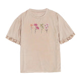 Maxbell Womens T Shirt Ruffle Short Sleeve Comfortable Streetwear Stylish Clothes