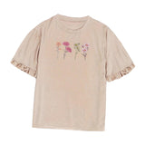 Maxbell Womens T Shirt Ruffle Short Sleeve Comfortable Streetwear Stylish Clothes