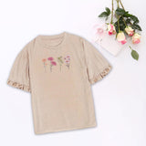 Maxbell Womens T Shirt Ruffle Short Sleeve Comfortable Streetwear Stylish Clothes