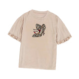 Maxbell Women Ruffle Short Sleeve Outfits Female Vacation Round Neck Work Summer Top