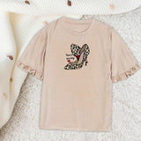 Maxbell Women Ruffle Short Sleeve Outfits Female Vacation Round Neck Work Summer Top