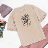 Maxbell Women Flower Printed T Shirt Girls Tee Shirts for Commuting Home Daily Wear