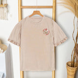 Maxbell Women Printed T Shirt Breathable Short Sleeve Top for Fishing Travel Walking