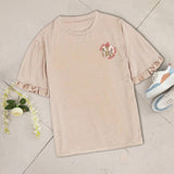 Maxbell Women Printed T Shirt Breathable Short Sleeve Top for Fishing Travel Walking