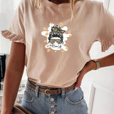 Maxbell Women Ruffle Short Sleeve Y2K Khaki Summer Top for Sports Commuting Vacation