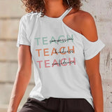 Maxbell Women's Off Shoulder T Shirt Girls Stylish Tee Shirt for Walking Sports