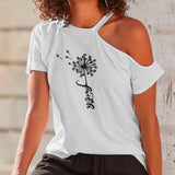 Maxbell Women T Shirt Loose Fit Round Neck Off Shoulder Trendy Casual Wear Basic Tee