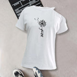 Maxbell Women T Shirt Loose Fit Round Neck Off Shoulder Trendy Casual Wear Basic Tee