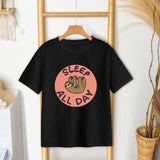 Maxbell Women's T Shirt Streetwear Black Crewneck T Shirt for Street Travel Vacation S