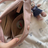 Maxbell Women Shoulder Bag Elegant Stylish Nylon Tote with Zipper Closure Pouch Pink