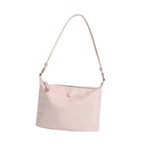 Maxbell Women Shoulder Bag Elegant Stylish Nylon Tote with Zipper Closure Pouch Pink