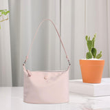 Maxbell Women Shoulder Bag Elegant Stylish Nylon Tote with Zipper Closure Pouch Pink