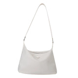 Maxbell Women Shoulder Bag Elegant Stylish Nylon Tote with Zipper Closure Pouch White