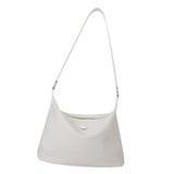 Maxbell Women Shoulder Bag Elegant Stylish Nylon Tote with Zipper Closure Pouch White
