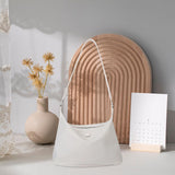 Maxbell Women Shoulder Bag Elegant Stylish Nylon Tote with Zipper Closure Pouch White