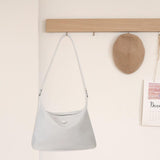 Maxbell Women Shoulder Bag Elegant Stylish Nylon Tote with Zipper Closure Pouch White