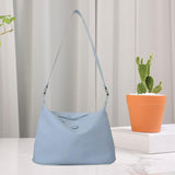 Maxbell Women Shoulder Bag Elegant Stylish Nylon Tote with Zipper Closure Pouch Blue