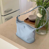 Maxbell Women Shoulder Bag Elegant Stylish Nylon Tote with Zipper Closure Pouch Blue