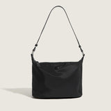 Maxbell Women Shoulder Bag Elegant Stylish Nylon Tote with Zipper Closure Pouch Black