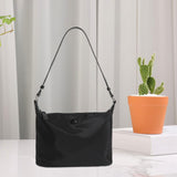 Maxbell Women Shoulder Bag Elegant Stylish Nylon Tote with Zipper Closure Pouch Black