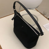 Maxbell Women Shoulder Bag Elegant Stylish Nylon Tote with Zipper Closure Pouch Black