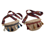 Maxbell Bohemian Fanny Pack with Tassels Ethnic Shoulder Bag for Work Birthday Beach Red