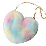 Maxbell Women Chain Shoulder Bag Heart Shaped Purse for Party Valentines Day Banquet Style B