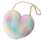 Maxbell Women Chain Shoulder Bag Heart Shaped Purse for Party Valentines Day Banquet Style B