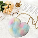 Maxbell Women Chain Shoulder Bag Heart Shaped Purse for Party Valentines Day Banquet Style B