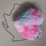 Maxbell Women Chain Shoulder Bag Heart Shaped Purse for Party Valentines Day Banquet Style C